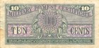 Usa   Mpc  10  Cents  1961  Series  611  Plate 55  Circulated Banknote  Hj 3