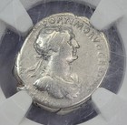 Roman Empire Ad 98-117 Ar Denarius Trajan Ngc Ch F