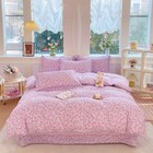 Cotton Single Duvet Cover Printed Garden Quilt Cover Friendly Breathable Bedding