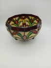 Vintage Tiffany Style Stained Glass Lamp Shade Jeweled Floral Art Nouveau 2  Fit
