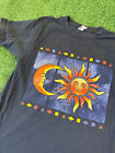 Vintage Y2k 2000s Mens Sun And Moon Graphic T Shirt Size S Cool Logo