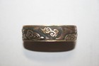 Antique Japanese Bronze Fuchi Sword Fitting Gold Trim Dragon High Relief Art