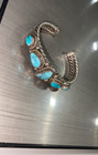 Vintage Navajo Native American Sterling Silver Turquoise Bracelet 35 Gram 6 25