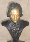 Antique French Cast Bronze Beethoven Bust Statue Gold Face France Art Nouveau