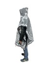 Mexican Poncho With Hood    Azteca   One Size   Aztec Warrior   Light Gray