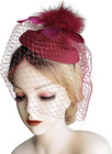 Fascinator Hats For Women Tea Party Veil Feather Fancy Pillbox Hat 20s 50s