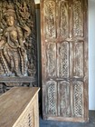 Rustic Carved Vintage Door Solid Wood Whitewash Farmhouse Sliding Barndoor 96x36