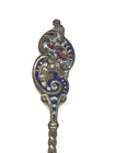 Vintage Danish Silver Demitasse Souvenir Spoon A  Prip Copenhagen Enamel Handle