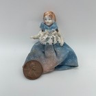 Antique Bisque Miniature Dollhouse Doll With Handmade Clothes