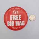 Vintage Polaroid Free Big Mac Mcdonald s Pinback Button Restaurant Advertising