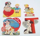 Antique Valentines Lot Of 16 Flat Animal Theme 6    Under Tall