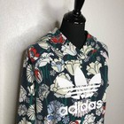 Adidas Floral Graphic Cropped Hooded Sweatshirt Sporty Athletic Athleisure