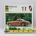 1957 1958 1959 Talbot-lago America V8 Sport Car Photo Spec Sheet Info Atlas Card