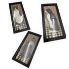 Vtg Cindy Sampson Folk Art Cat Framed Art Set Of 3 Cottagecore Decor Whimsigoth