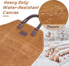 Firewood Carrier Waxed Canvas With Leather Handles  Wood Carrier For Firewood