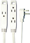 Axis 3-outlet Grounded Indoor Extension Cord Flat Plug 8ft White Nib