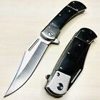 8 75   black Wood Tactical Spring Assisted Open Blade Folding Pocket Knife Hunting