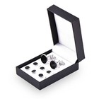 8pcs Tuxedo Shirts Studs And Cufflinks Set For Men Black