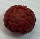 Beautiful Vintage Carved Red Flower Bakelite Button Beads 1 2    - Lot Of 6