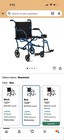 Medline Lightweight Foldable Transport Wheelchair Aluminum Blue Adult