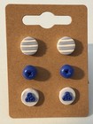 Handmade Set Of 3 Stud Earrings Made From Polymer Clay 