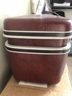 Vintage 80 s Samsonite Silhouette Train Travel Case Make Up Mirror Keys Burgundy