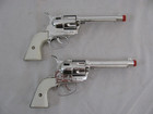 Vintage Ideal Toys Fanner 50 Repeating Cap Gun Pistols W  Leather Holster Read
