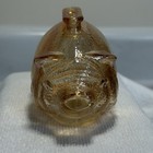 Vintage Anchor Hocking Small Marigold Iridescent Glass Piggy Coin Bank