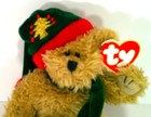 Ty Holiday Attic Treasures Bear Named Spruce Jointed Arms Legs Winter Hat Scarf