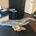 Large Hand Carved Wooden Whale Sculpture Signed Collectible Charlie Weiss Artist