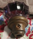 Vintage Purple Amethyst 12 Sided Brass Door Knob
