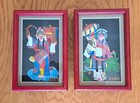 Chinese Opera Masks Figure Shadow Box Framed Lot Of 2 Princess Wang   Mokey Sun