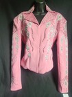 Sale Western Day Show Pink Jacket Ladies Sz Medium Stoned Vgc Custom