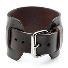  Engraving Genuine Leather Bracelet Punk Rock N Roll Unisex Non-engraving Brown