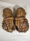 1960s  Shok-guard Kiev Pan 675 Leather Hokey Gloves Vintage Holes As Is