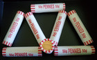 Lincoln Penny  1  Shield Ender Roll    7 Mixed Date Bank Wrapped Roll   Lot Of 8