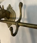 Brass 1960   s Rustic Horse Head Wall-mounted Coat   Hat Rack 