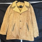 Vintage Rare 70 s Tan Corduroy Western Ranch Chore Jacket Sherpa Lining Size 46