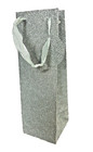 Wine Bottle Paper Gift Bag With Handles Silver Glitters  Holiday Sale  lot Of 6 