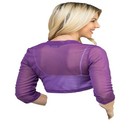 Fashion Secrets Women s Purple 3 4 Chiffon Bolero Shrug Sweater Jacket Cardigan 