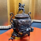 Japanese Takaoka Bronze Incense Burner 6 6inch Kirin Lid Dragon Legs By Mototake