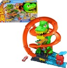 Hot Wheels Toy Car Track Set  City T-rex Blaze Battle Playset   1 64 Scale Di   