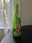 7up Soda Embossed Green Glass Bottle 12 Oz  1950s Vintage  Bottled In Indiana