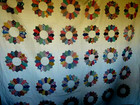Vintage Handmade Quilt Hand Machine Stitched Flower Farmhouse Bedding Dated 1954