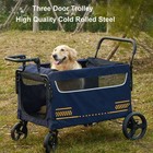 Foldable Dog Wagon Stroller For Large Dogs  2-in-1 Push-pull All Terrain Cart