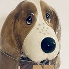 Pioneer Woman Charlie Basset Hound Dog Cookie Candy Treat Jar Red Plaid Vest New