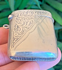 Antique Vesta Case Match Safe Holder Striker Silver Plated England C 1900