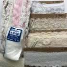 Lot Of Vintage Lace Ribbons Trims Remnants Various Lengths White Ivory Sew Craft