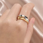 Custom Double Name Engraved Ring Jewelry Partner Gift Stainless Steel Gold Women