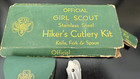 Vintage Girl Scout Hiker s Cutlery Kit Utensil Set Belt Pouch Schrade Leather